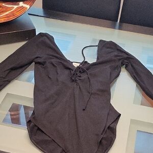 PINK Victoria's Secret Black Bodysuit Top
